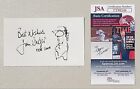 Jim Unger signierte signierte 3x5 Karte mit Skizze JSA Zertifikat Cartoonist Herman