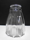 Vintage Clear Glass Lamp Shade with Ribbing and Scalloped Edges 4 7/8" High EUC