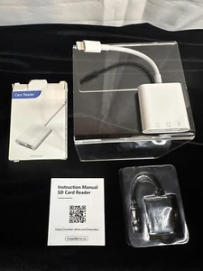 Apple Type Lightening SD Card Reader with Lightening connector on card reader. - Picture 1 of 5