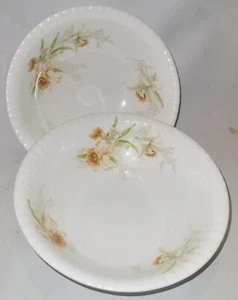 2X Royal Worcester Hammersley hueso de lirio porcelana tazón de cereal tazón de pudín - Imagen 1 de 2