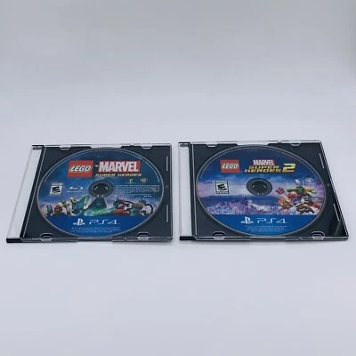 Lote de 2 LEGO Marvel Super Heroes y Marvel Super Heroes 2 PS4 - Disco solo probado Foto 1 de 4