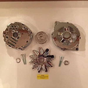 Delco 10 Si Alternator Chrome Kit Housings Fan Pulley Through Bolts  - Picture 1 of 2