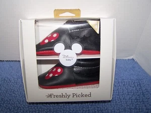 Freshly Picked Boutique Moccasins Disney Baby Minnie Style Mocs Size 4 New - Picture 1 of 7