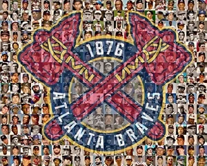 Mosaico fotográfico de los Bravos de Atlanta 200+ decoración de mosaico de jugadores MLB arte de pared para fanáticos - Imagen 1 de 12