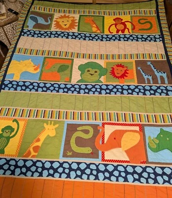 Edredón reversible Circo tamaño doble niños animales algodón 63x86 - ¡Muy bonito!! Foto 1 de 4