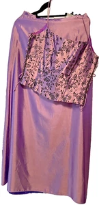 Night Way Collection Vintage S 10. mauve/purple. Embossed String Corset w. Skirt - Picture 1 of 6