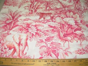 10 YDS P KAUFMANN TIGER JUNGLE ANIMALS COTTON DRAPERY UPHOLSTERY FABRIC FOR LESS - Picture 1 of 3