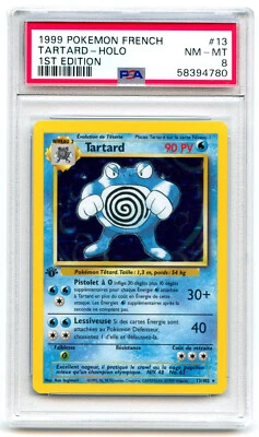 PSA 8 NM-MINT French Poliwrath / Tartard Base 1st Edition Holo Rare 13/102  -80 - Image 1 of 2
