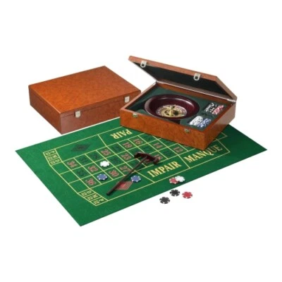 Roulette Set - Holzkassette - Wurzelholzdesign - 25cm - Bild 1 von 4