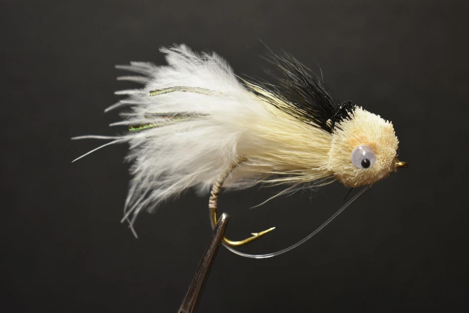 1 mosca, tamanho 2/0, mosca branca Marabou Muddler cabelo de veado fiado robalo mosca pesca mosca mosca - Imagem 1 de 1