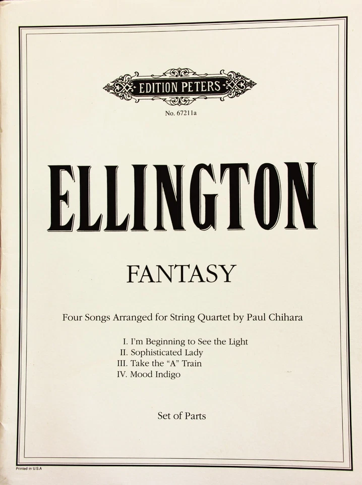 Ellington Fantasy for string quartet arranged by Paul Chihara - Image 1 of 1