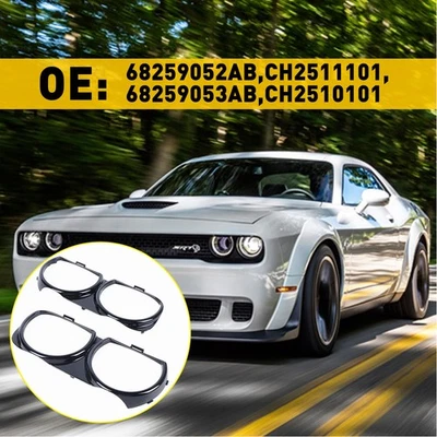 Par LH??Lámpara de faro delantero derecho bisel embellecedor para Dodge Challenger 2015-2021 EE. UU. Foto 1 de 4