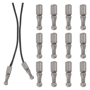 12Pcs Bolo Tie Tips Replacement End Caps Long Alloy Cord Ends Smooth for9532 - Picture 1 of 6