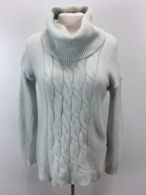 Kenar Angora Blend Cowl Neck Sweater Sz Small Women’s Mint Green Fisherman Knit - Image 1 of 4