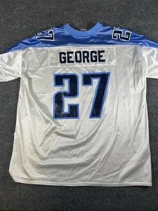 Vintage Eddie George #27 Reebok Tennessee Titans Blue/White Jersey Size 2XL NFL - Picture 1 of 6