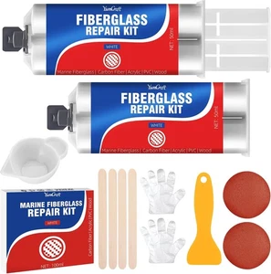 Marine Fiberglass Repair Kit for Boats, Gel Coat White - Imagen 1 de 3