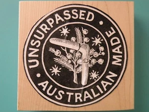 Emblema/logo Boomerang di fabbricazione australiana, grande timbro in gomma THE STAMPSMITH - Foto 1 di 2