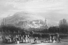 GERMANY Baden Baden Spa Town - 1860s Engraving Print