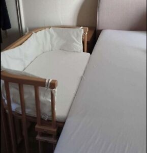 Babybay Cot Co-sleeper Bedside With Mattress & Bumper Vgc Cost £235