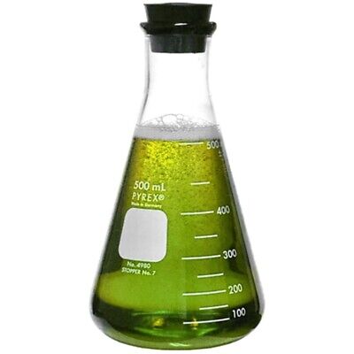 Corning Pyrex 500ml Erlenmeyer Flask With Rubber Stopper (Single) • 13.74$