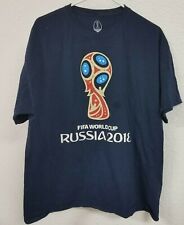 FIFA Men's Russia 2018 Logo Tees, Blue/Color Trophy Logo, X-Large**STAINED**