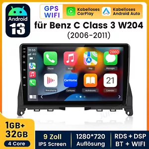 Car Stereo Radio Android 13 GPS Navi Wifi BT For Mercedes Benz C-Class W204 S204 - Bild 1 von 13