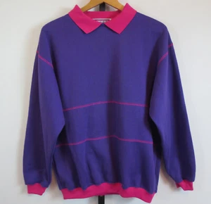 Vintage Pacer Collared Sweatshirt Pink Purple Womens Size Medium NWT - Picture 1 of 8
