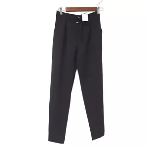 NWT Leith Nordstrom Womens Dress Pants XS Black Belted Skinny High Rise Career - Picture 1 of 4