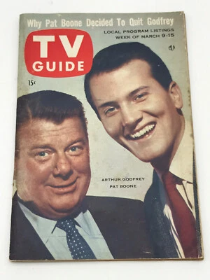 Vintage Tv Guide March 1957 Arthur Godfrey & Pat Boone New England Edition - Image 1 of 4