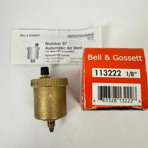 Bell Gossett 97 Air Vent 1/8" Npt 240F Auto Vent 150PSI Hot Water OEM 113222 - Picture 1 of 6