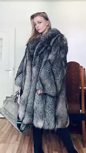 SALE SALE Pelzmantel Crystal Silberfuchs Fuchsmantel Fuchsjacke fur coat - Bild 1 von 8