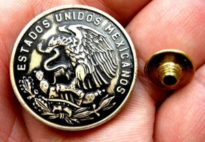 Concho Gürtel Leder Accessoires Deko echter Mexikanischer Adler Schlange Pyramide Münze - Bild 1 von 5