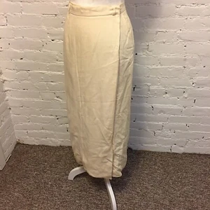 Ralph Lauren vtg 80s linen maxi wrap skirt size cream size 4 - Picture 1 of 2