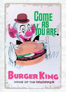 1960s Burger King Poster metal tin sign collectible reproductions