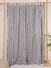 Striped Gauze Linen Curtain Panel Tab Top Bedroom Curtains Light Filtering Drape