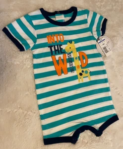 NEW 6 9 months NWT Babies R Us GIRAFFE zoo baby boys outfit romper COTTON 1 pc - Picture 1 of 6