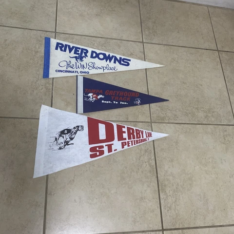 Vintage Horse & Dog Track Pennants Free Shipping Cover