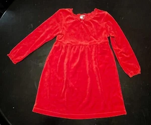 Tommy Hilfiger 5 Girls Dress Red VGUC Velour winter fall Holiday - Picture 1 of 9