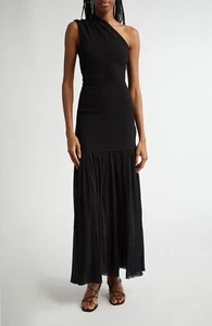 Proenza Schouler New Cora Pleated One Shoulder Knit Jersey Dress $1690, sz 4 - Picture 1 of 15