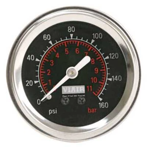 VIAIR 90088 2in Single Needle Air Pressure Gauge Black Face Illuminated 160 PSI - Picture 1 of 1