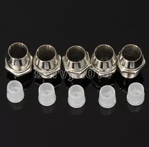 10/20PCS 3/5mm LED Holder Chrome Metal Silver Bezel Mount Rubber Base Display F - Picture 1 of 10