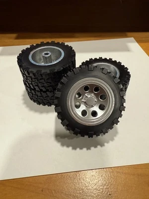Custom Set of 4 3D Printed Tonka Buddy L Nylint Off-Road Wheels - 8 hole Silver - Image 1 of 4