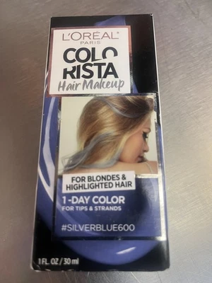L'Oreal COLORISTA  Hair Makeup 1 Day Color for Tips & Strands #Silverblue600 NEW - Image 1 of 3