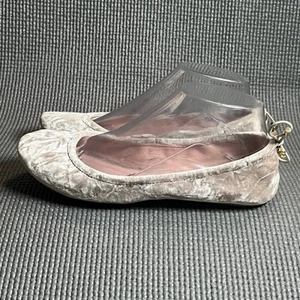 Kate Spade Globe Ballet Flats Womens 6.5M Pink Crushed Velvet Slip On Casual - Picture 1 of 8