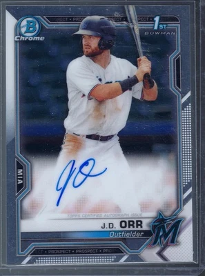 2021 Bowman Chrome Prospect Autographs J.D. Orr #CPA-JO (AU, RC) Marlins - Image 1 of 2
