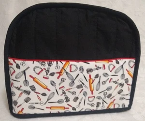Copri Tostapane 2 Fette con Utensili Utensili e Gadget Copripolvere Bianco e Nero - Foto 1 di 27