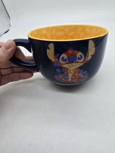 Disney Lilo & Stitch Coffee Soup Mug Cup Large Navy Blue And Yellow - Picture 1 of 4