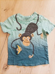 Lustiges T-Shirt mit Äffchen Und Bananenapplikationen Gr. 116 - Bild 1 von 3
