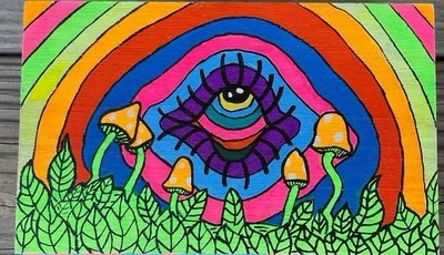 Good Vibes Painted Stash Box - Image 1 of 4