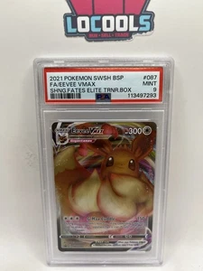 2021 POKEMON SWSH Card FA EEVEE VMAX #087 SHNG FATES ELITE  PSA MINT 9 Mint - Picture 1 of 2
